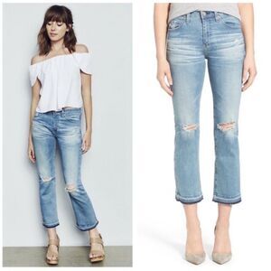 Ag Adriano Goldschmied Jodi Crop High Rise Slim Fit Jeans w/ Released Hem Sz 26